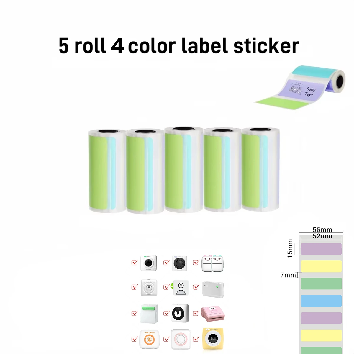 Compact Thermal Mini Printer - Portable Bluetooth Inkless Sticker Maker for Creative DIY Photo Printing