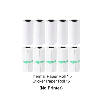 Compact Thermal Mini Printer - Portable Bluetooth Inkless Sticker Maker for Creative DIY Photo Printing