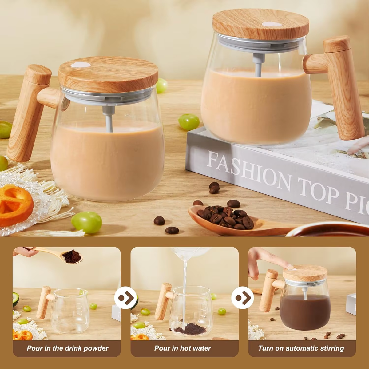 Revolutionary 400ML Self-Stirring Mug: 7000RPM Electric Mixer for Effortless Coffee, Milk, and Protein Shakes