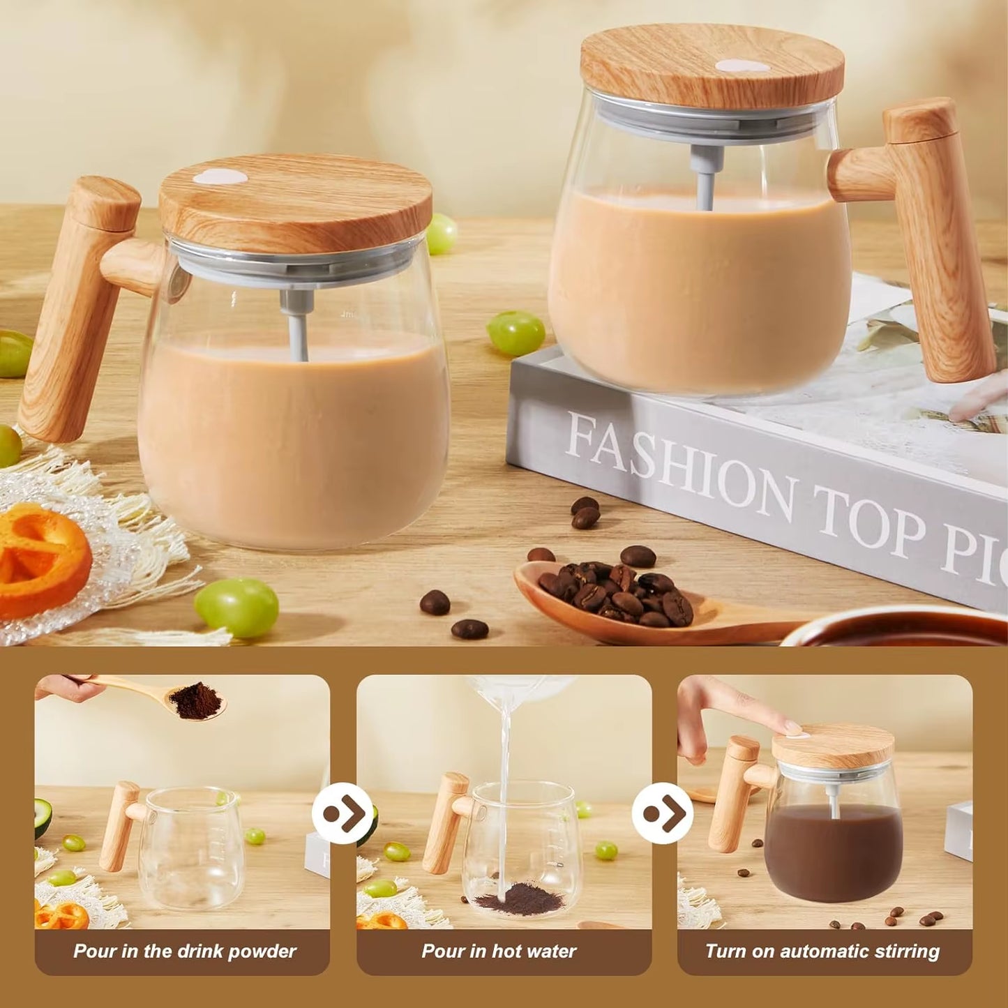 Revolutionary 400ML Self-Stirring Mug: 7000RPM Electric Mixer for Effortless Coffee, Milk, and Protein Shakes