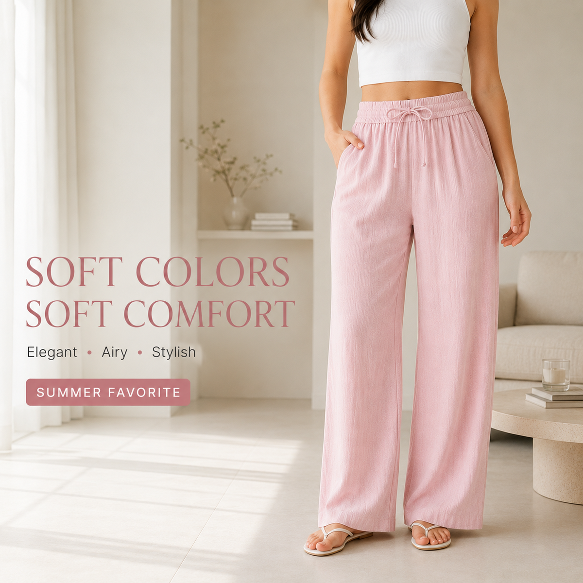 Linen Feel Pants