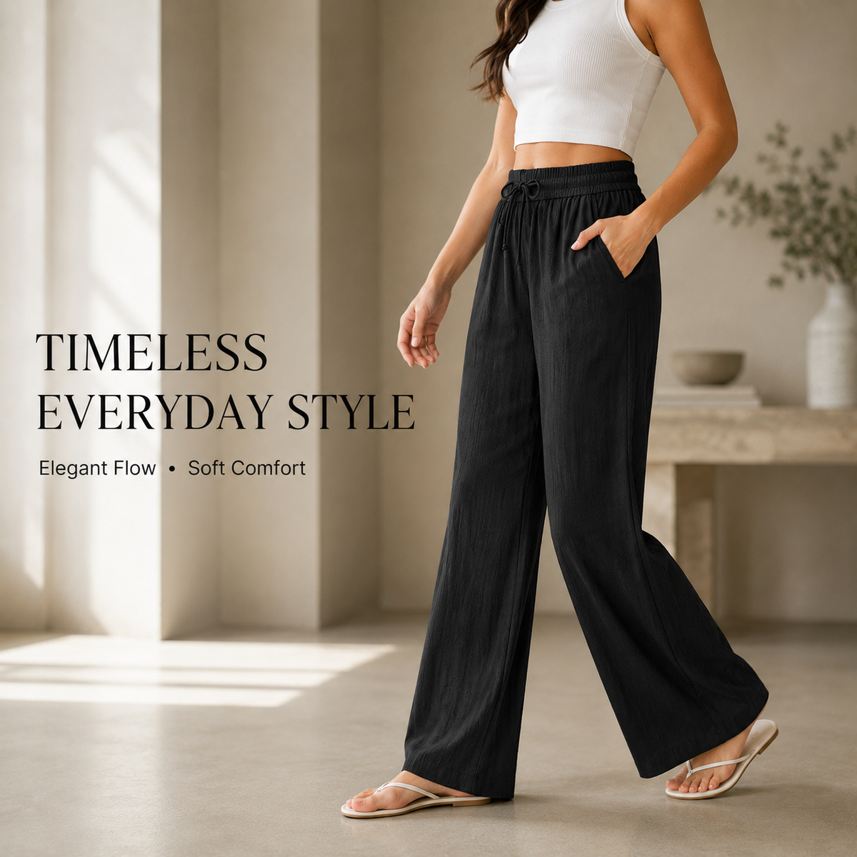 Linen Feel Pants