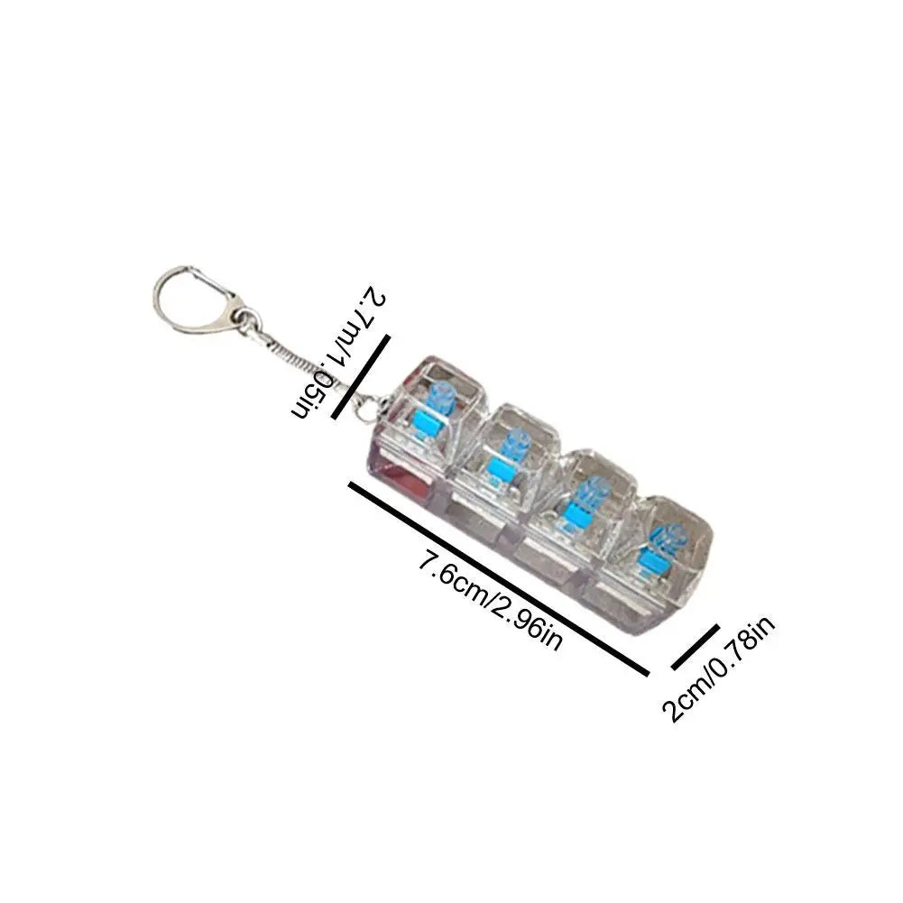 Experience Stress Relief with the 4 Keys Mechanical Keyboard Axis Tester Keychain - The Perfect Fidget Clicker for Gaming and Office Use!