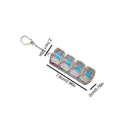 Experience Stress Relief with the 4 Keys Mechanical Keyboard Axis Tester Keychain - The Perfect Fidget Clicker for Gaming and Office Use!