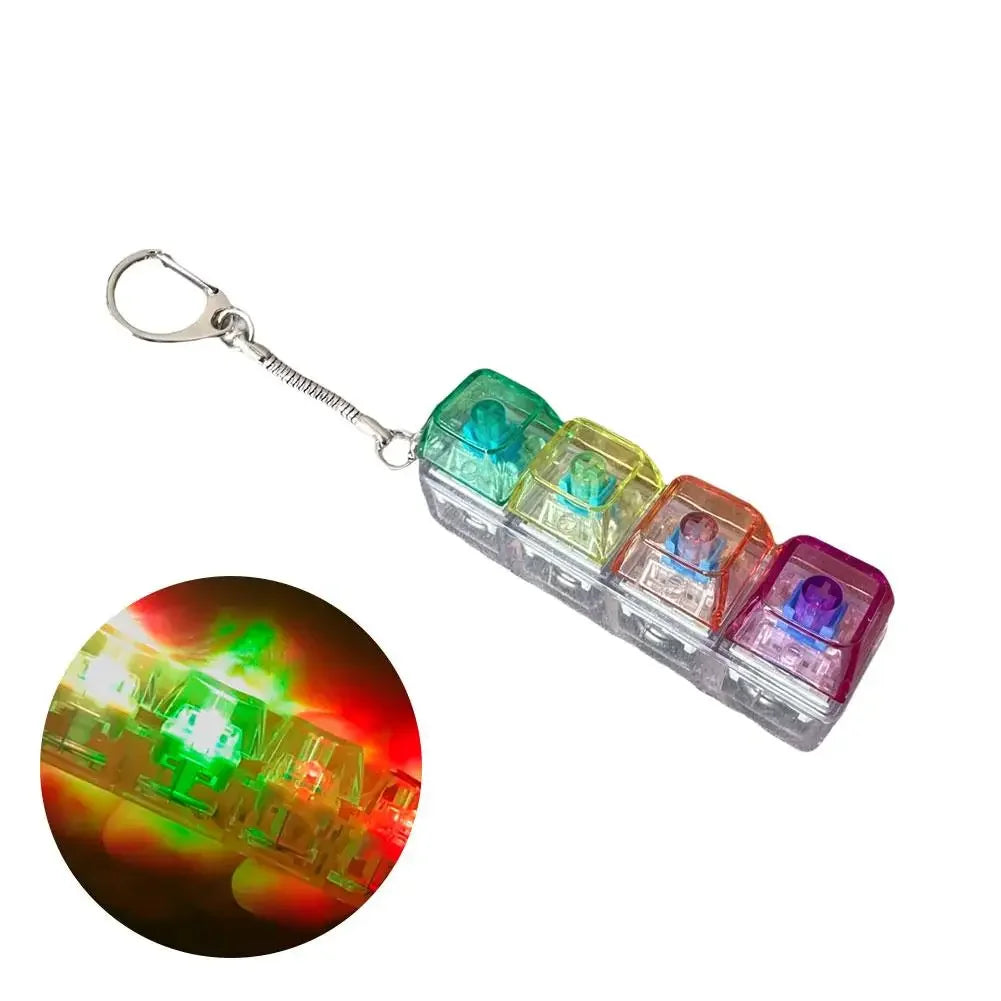 Experience Stress Relief with the 4 Keys Mechanical Keyboard Axis Tester Keychain - The Perfect Fidget Clicker for Gaming and Office Use!