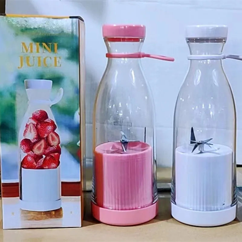 Rechargeable 6-Blade Portable Juice Blender - Perfect for Fresh Fruits & Drinks on the Go!