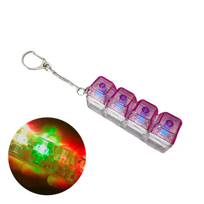 Experience Stress Relief with the 4 Keys Mechanical Keyboard Axis Tester Keychain - The Perfect Fidget Clicker for Gaming and Office Use!