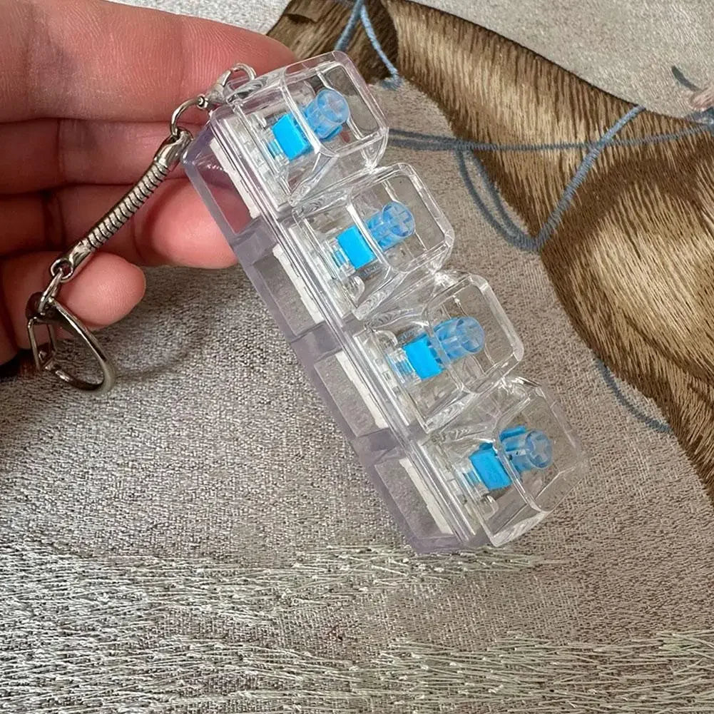Experience Stress Relief with the 4 Keys Mechanical Keyboard Axis Tester Keychain - The Perfect Fidget Clicker for Gaming and Office Use!