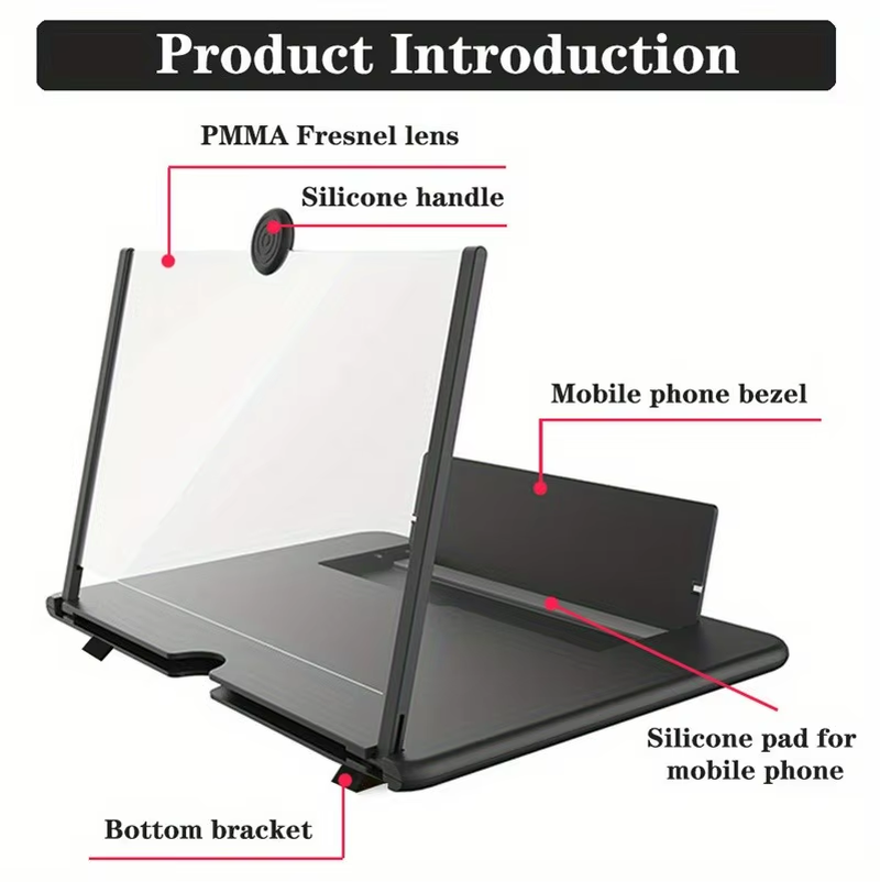 Experience Movies Like Never Before with Our 10/12 Inch Folding Mobile Phone Screen Magnifier and Stand - Perfect for HD Video Amplification!