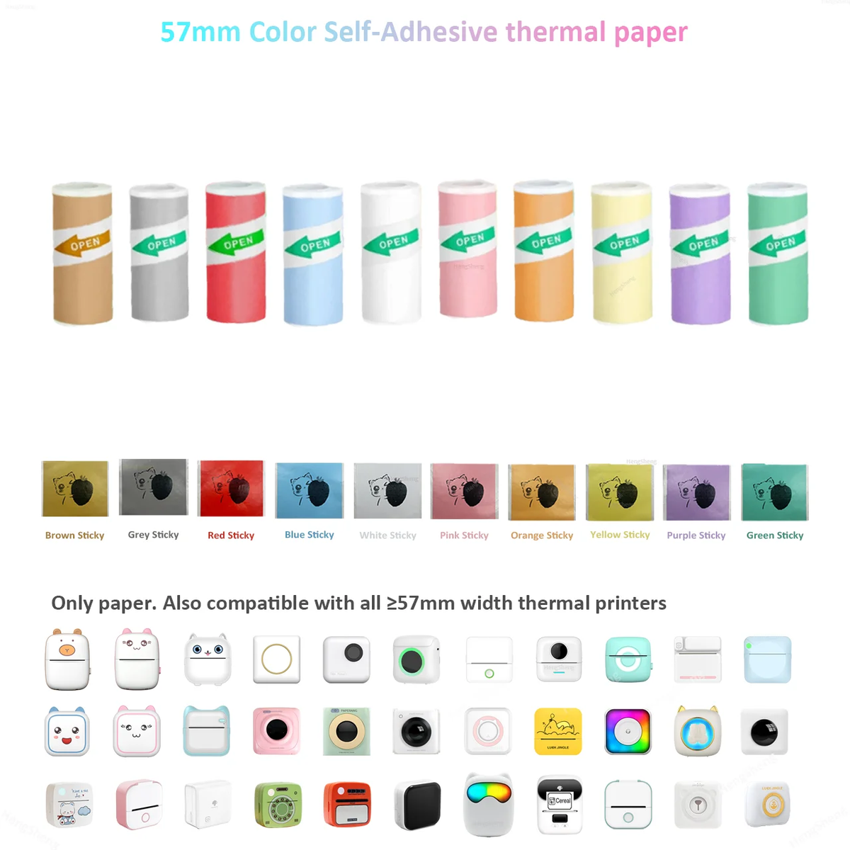 Compact Thermal Mini Printer - Portable Bluetooth Inkless Sticker Maker for Creative DIY Photo Printing