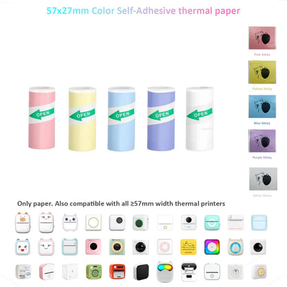 Compact Thermal Mini Printer - Portable Bluetooth Inkless Sticker Maker for Creative DIY Photo Printing