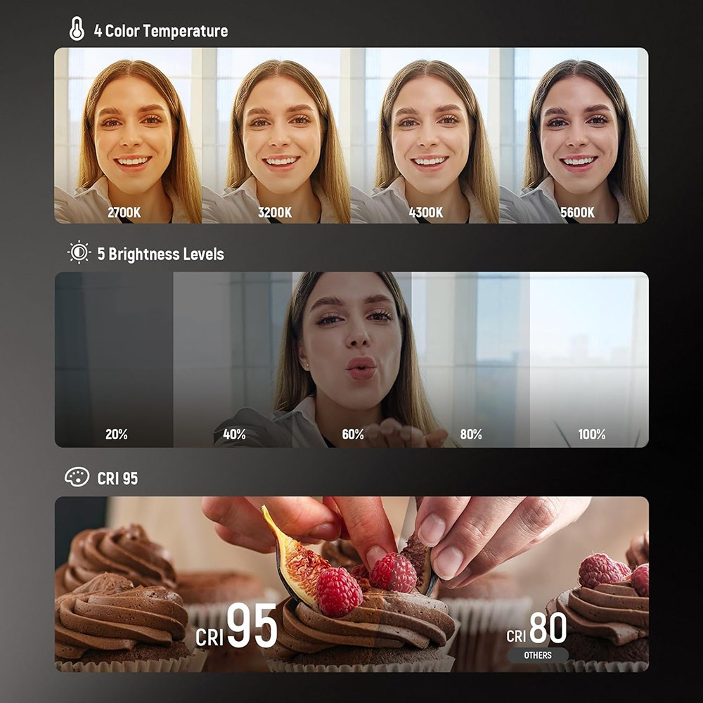 Illuminate Your Selfies with the Magnetic Selfie Light - MagSafe Compatible LED Light with Built-in Mirror