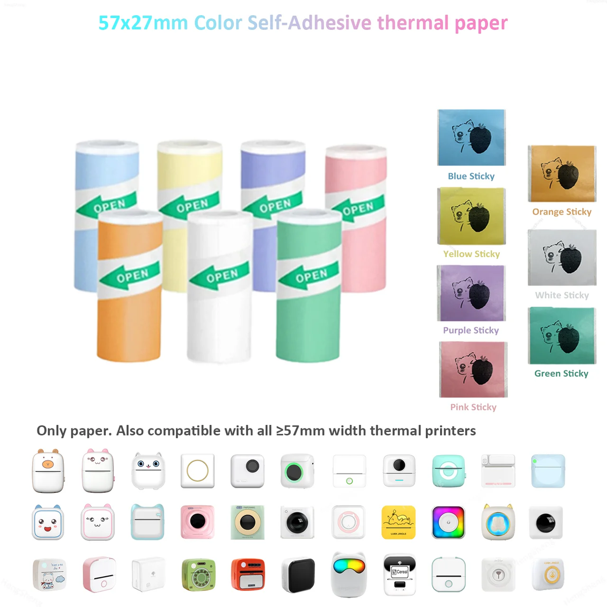 Compact Thermal Mini Printer - Portable Bluetooth Inkless Sticker Maker for Creative DIY Photo Printing