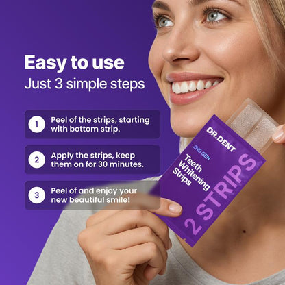 Brightening, cleaning and caring tooth strips