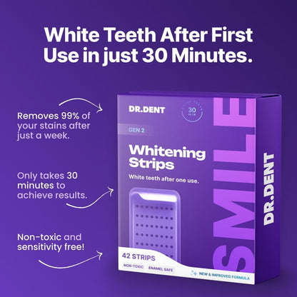 Brightening, cleaning and caring tooth strips